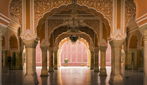 royal hall in Jaipur palace, India