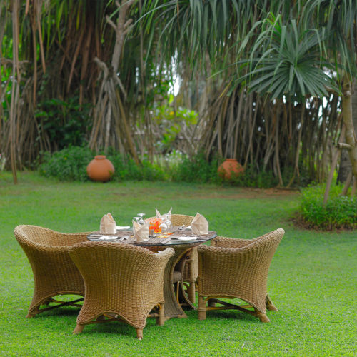 Table laid out at the aditya resort